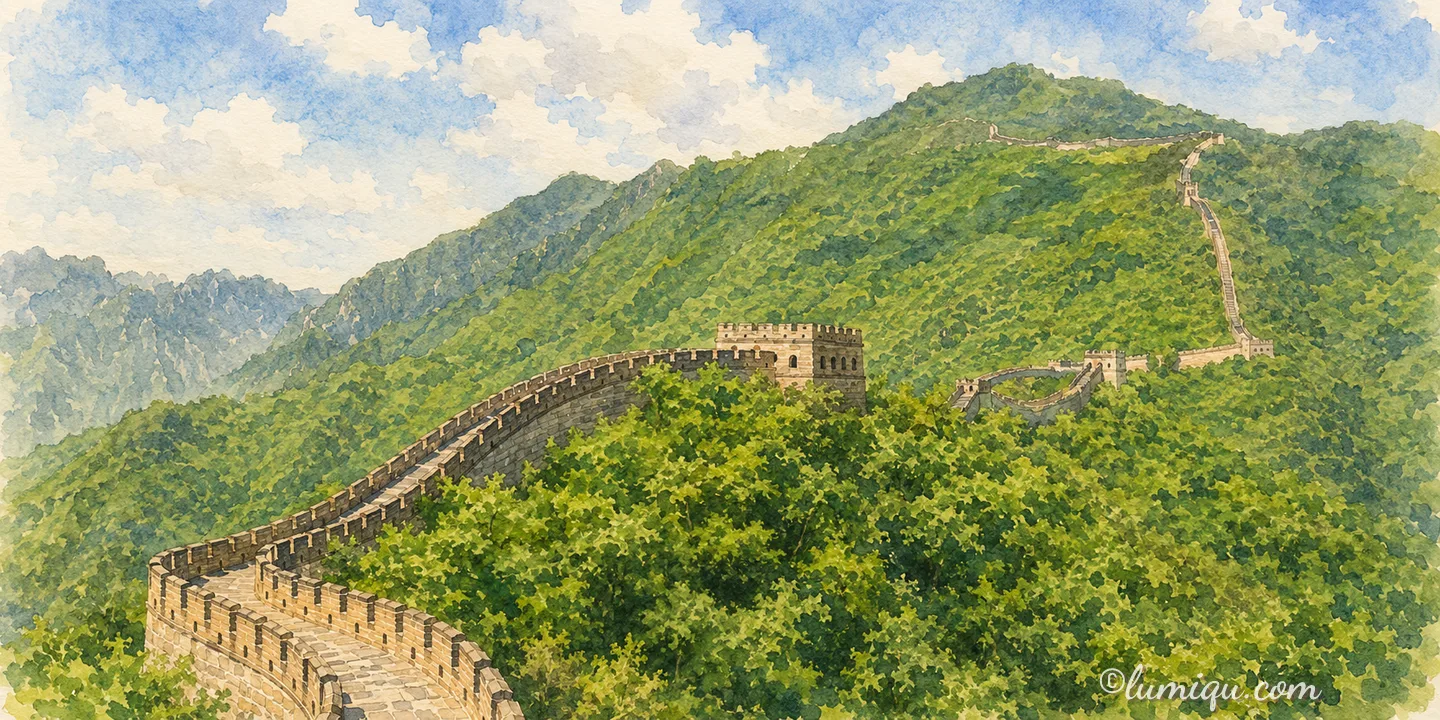 万里の長城（中国）のイラスト