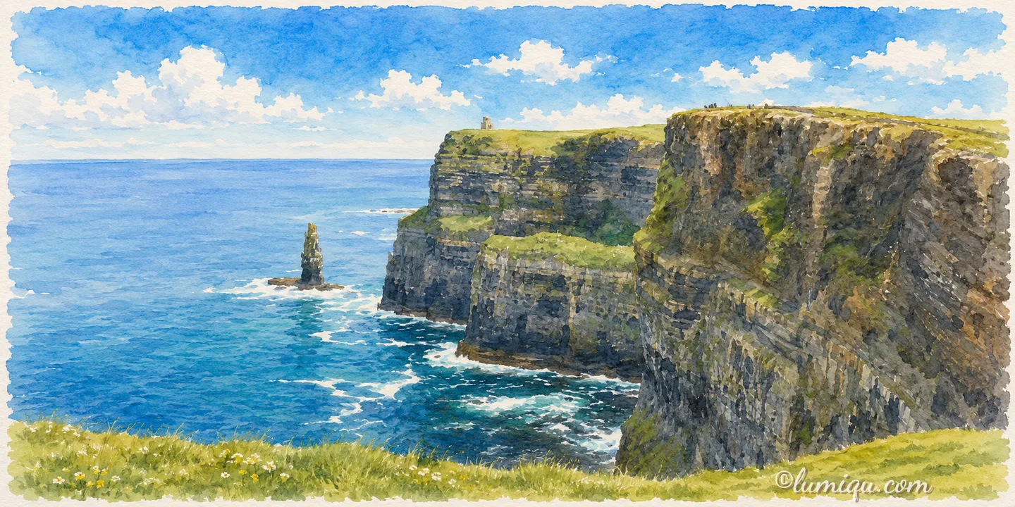 モハーの断崖（アイルランド）のイラスト