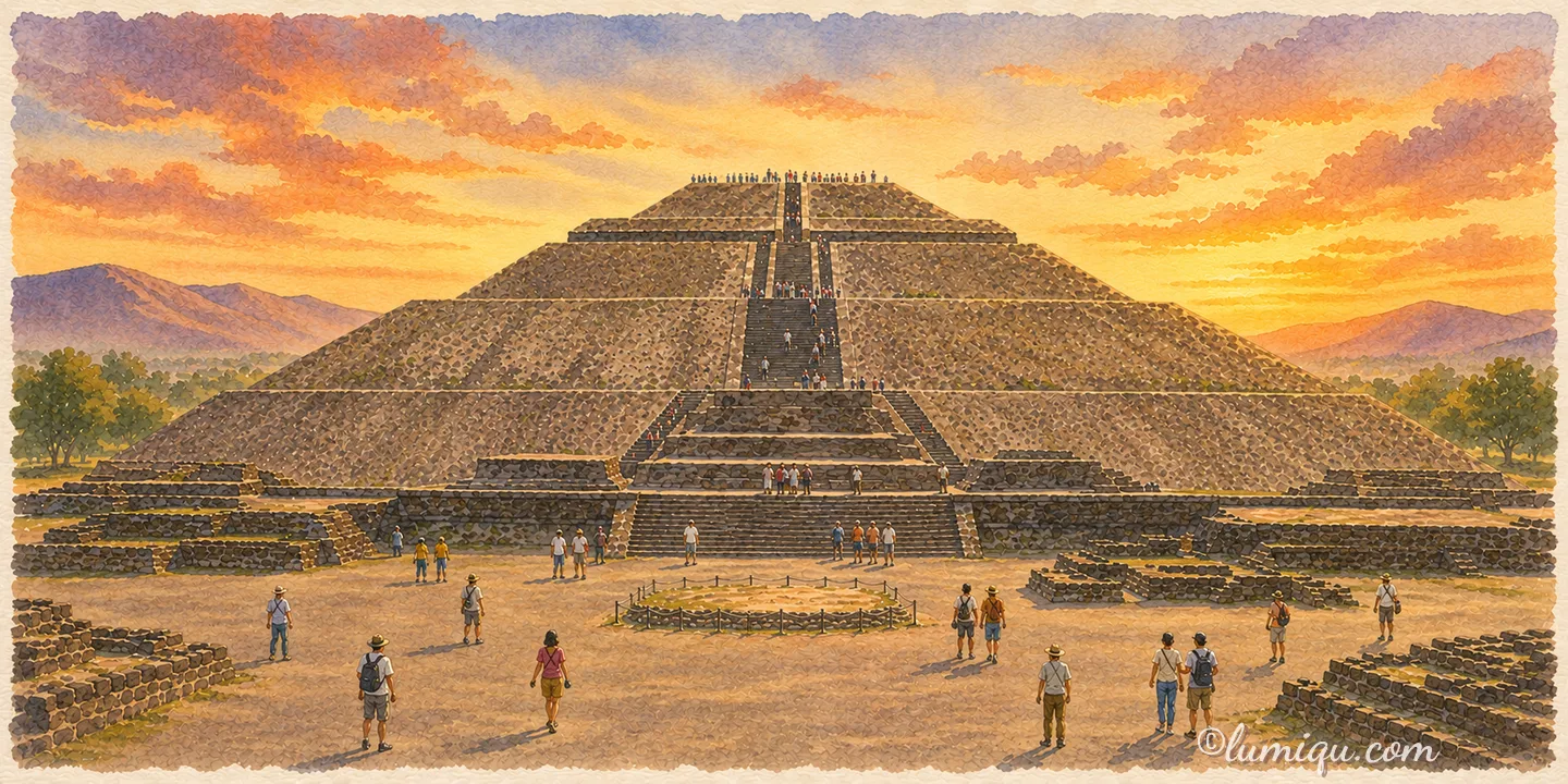 テオティワカン／太陽のピラミッド（メキシコ）のイラスト