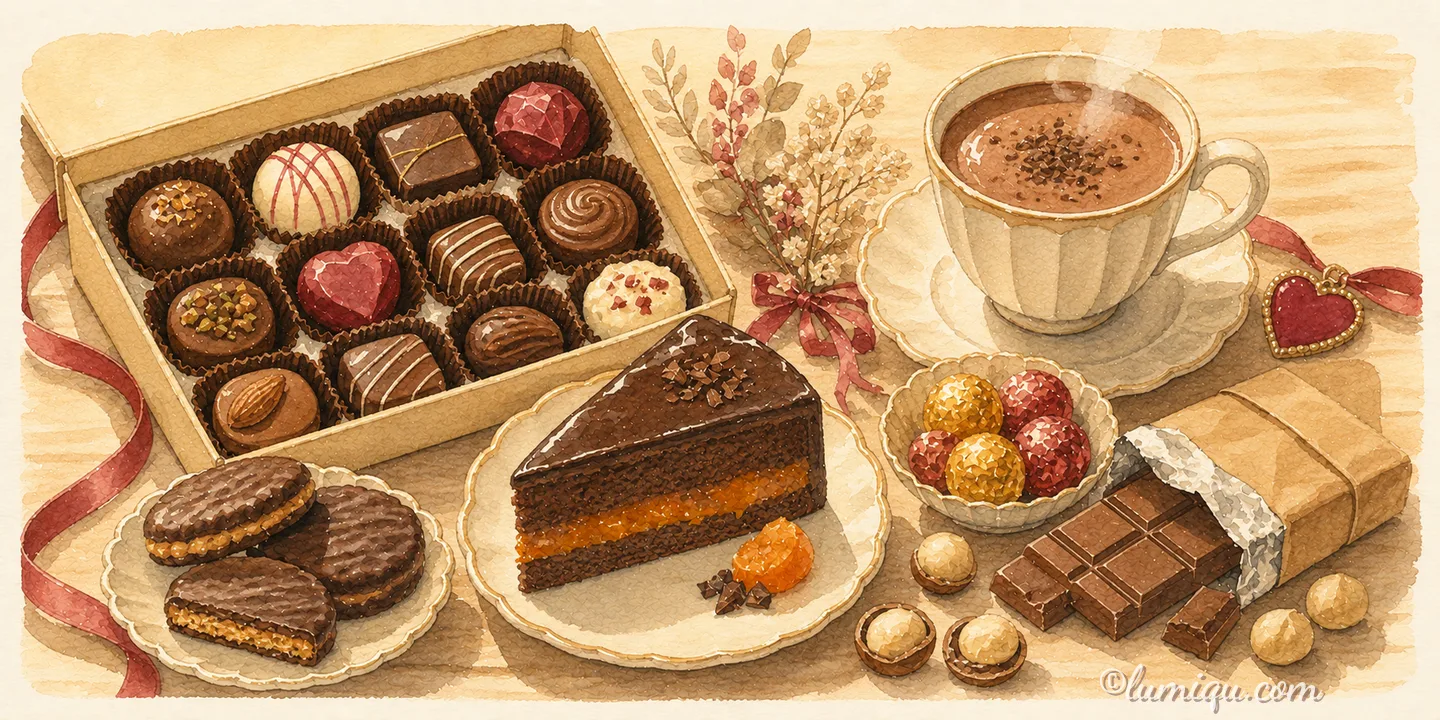 世界のチョコレートおすすめ7選｜バレンタインは本場の味を通販でお取り寄せのイメージイラスト